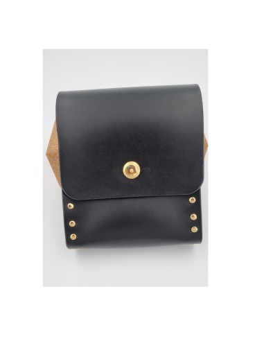 Sac à Main en Cuir - Légèreté et Élégance Artisanale Noir et doré  Pochettes & Besaces