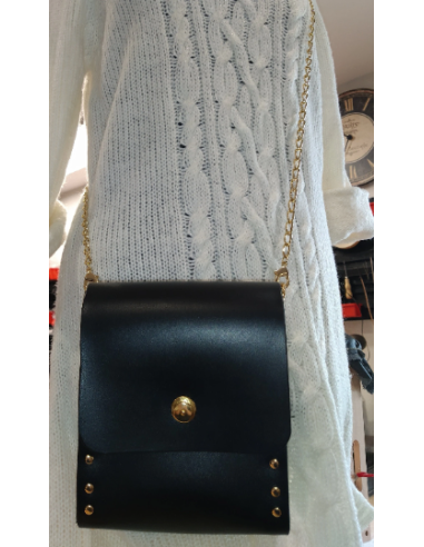 Sac à Main en Cuir - Légèreté et Élégance Artisanale Noir et doré  Pochettes & Besaces