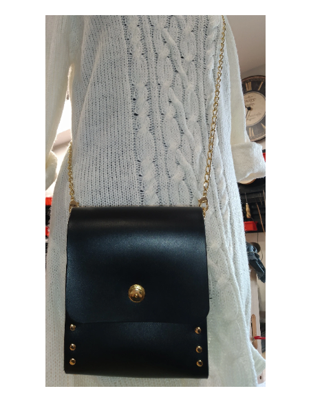 Sac à Main en Cuir - Légèreté et Élégance Artisanale Noir et doré  Pochettes & Besaces