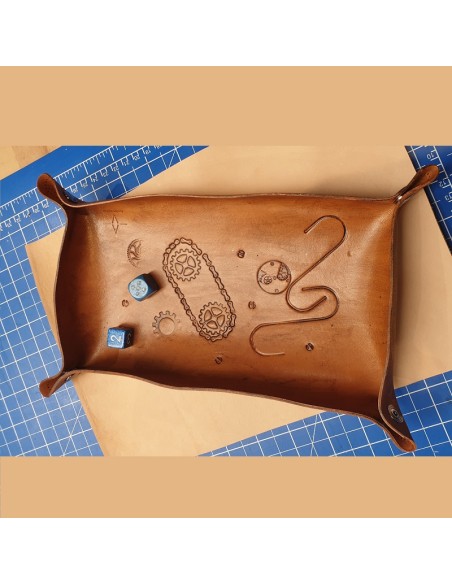 Piste de dès Steampunk en cuir  Accessoires pour jeux