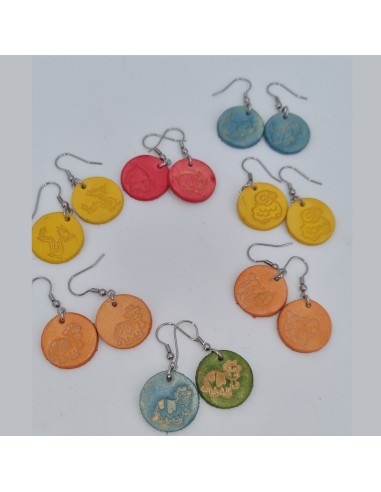 Boucles d'oreilles rondes animaux  Boucles d'oreilles