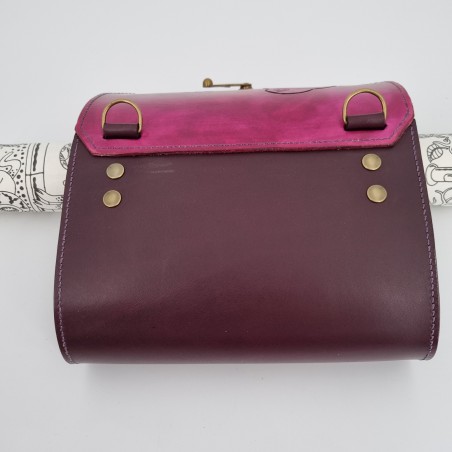 Sac cuir Japonaise et son Eventail violet  Sac à main