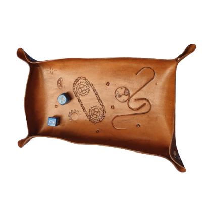 Piste de dès Steampunk en cuir  Accessoires pour jeux