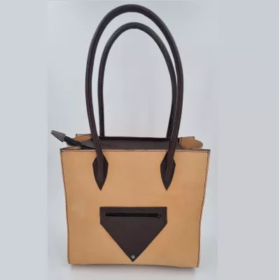 Sac Chic et Glamour beige et marron Sac à main 2
