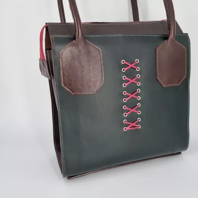 Sac cuir Inspiration Corset vert Sac à main 2
