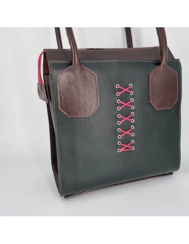 Sac cuir Inspiration Corset vert  Sac à main